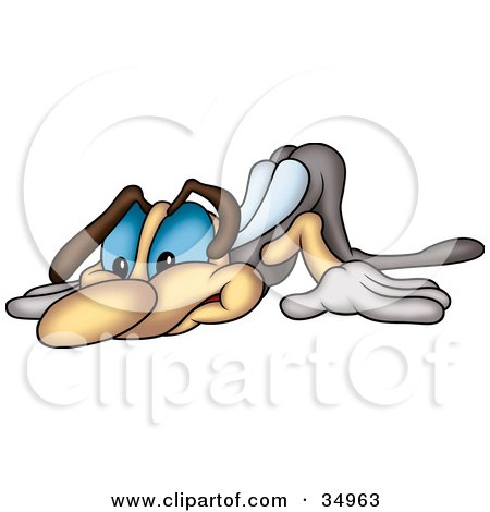 Clipart Illustration of a Fly Down On The Ground, Smelling by dero