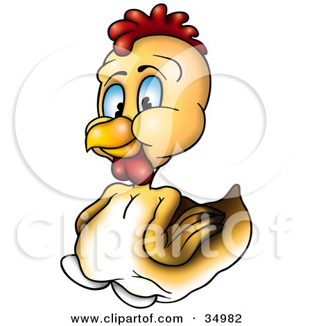 Clipart Illustration of a Cute And Chubby Yellow Hen by dero