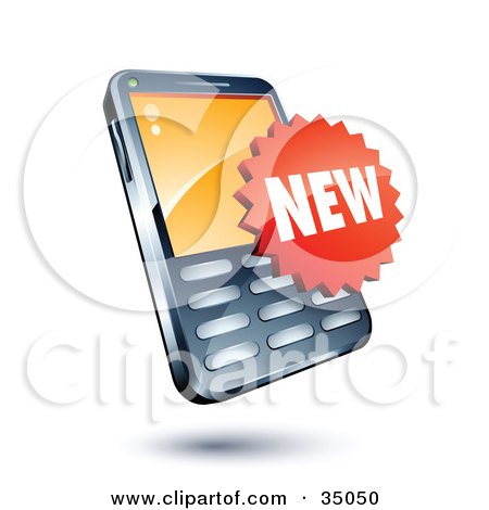 Clipart Illustration of a New Sticker On A Cellphone by beboy