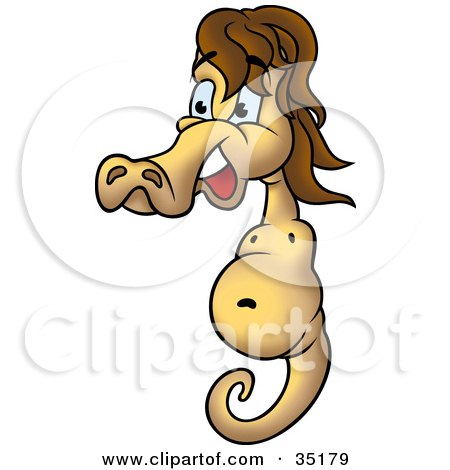 Clipart Illustration of a Goofy Seahorse With a Snout by dero