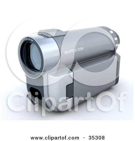 Clipart Illustration of a 3d Personal Cam Corder Facing To The Left by KJ Pargeter