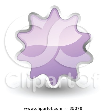 Clipart Illustration of a Shiny, Pastel Purple, Starburst Shaped Web Design Internet Button Or Icon by KJ Pargeter