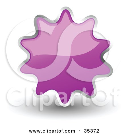 Clipart Illustration of a Shiny, Light Purple, Starburst Shaped Web Design Internet Button Or Icon by KJ Pargeter