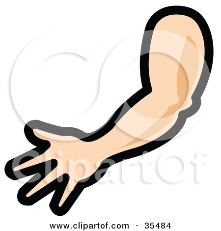 Clipart Illustration of a Human Arm And Hand Extended by Andy Nortnik
