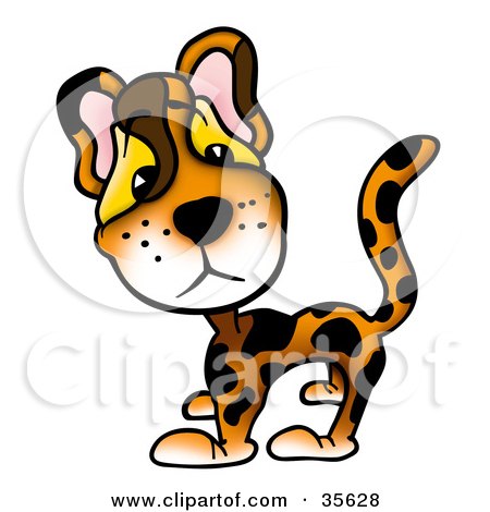 Clipart Illustration of an Adorable Leopard With Big Eyes by dero