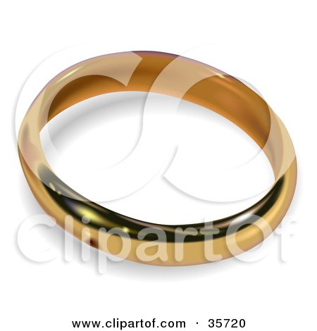 Clipart Illustration of a Golden Wedding Or Engagement Band Ring With A Shadow by dero