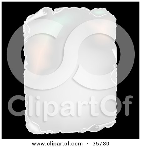 Clipart Illustration of an Aged Blank Piece Of Paper With Torn And Curling Edges by dero