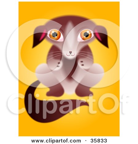 Clipart Illustration of an Adorable Furry Brown Puppy Begging by Prawny