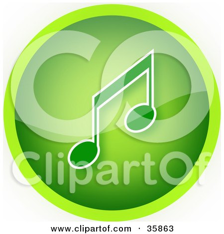 Clipart Illustration of a Gradient Green Music Icon Button by YUHAIZAN YUNUS