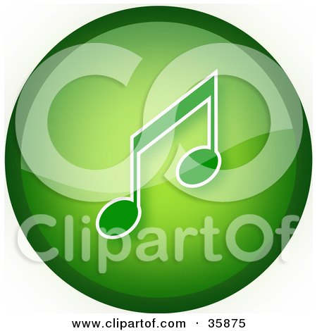 Clipart Illustration of a Green Music Icon Button by YUHAIZAN YUNUS