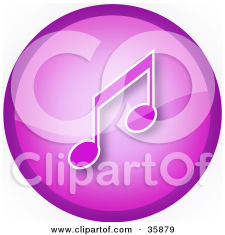 Clipart Illustration of a Purple Music Note Icon Button by YUHAIZAN YUNUS