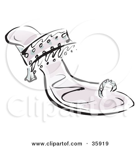Clipart Illustration of an Elegant High Heel Shoe With An Ankle And Toe Strap by Lisa Arts