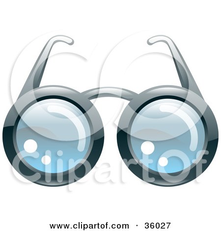 Clipart Illustration of a Pair Of Eye Glasses With Round Lenses by AtStockIllustration