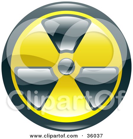 Clipart Illustration of a Black And White Radiation Symbol by AtStockIllustration