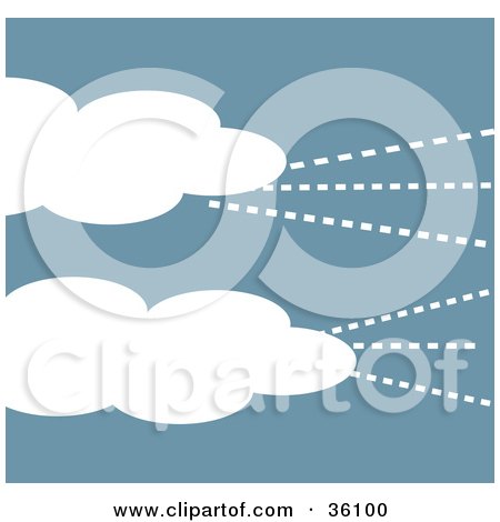 Clipart Illustration of Strong Winds Blowing Clouds by Maria Bell