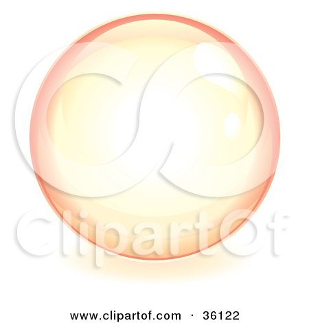 Clipart Illustration of a Pastel Pink Reflective Crystal Ball, Marble Or Orb by Frog974
