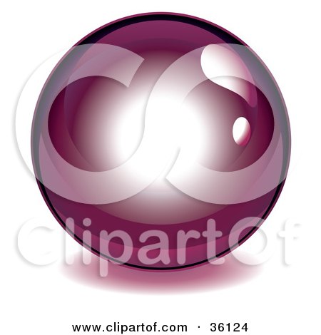 Clipart Illustration of a Dark Purple Reflective Crystal Ball, Marble Or Orb by Frog974