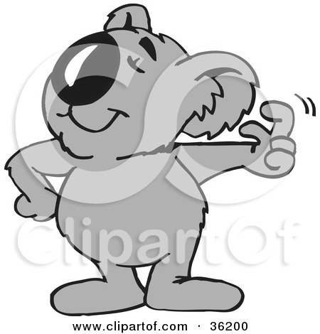 Clipart Illustration of a Koala Snapping His Fingers by Dennis Holmes Designs