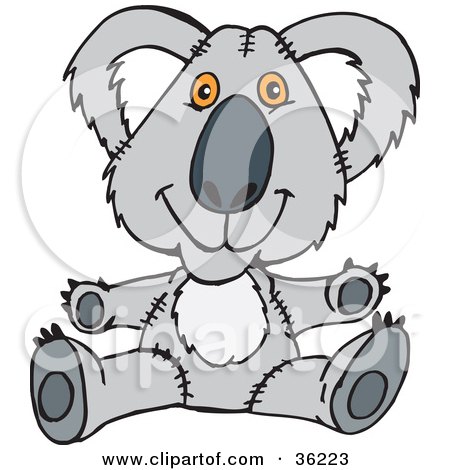 Clipart Illustration of a Stuffed Animal Koala by Dennis Holmes Designs
