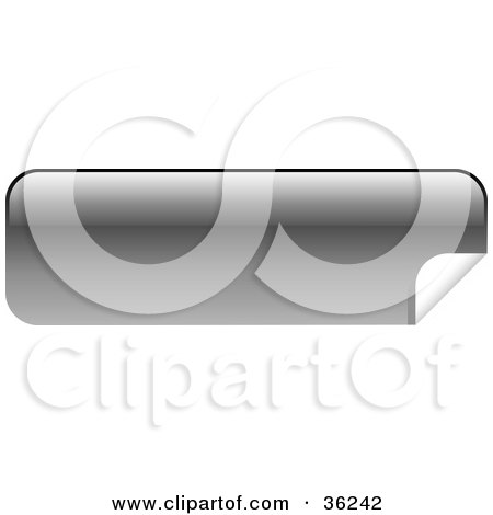 Clipart Illustration of a Long, Gray, Blank, Peeling Sticker Or Label by KJ Pargeter