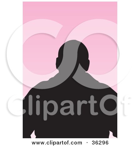 Clipart Illustration of an Avatar Of A Silhouetted Muscular Man by KJ Pargeter