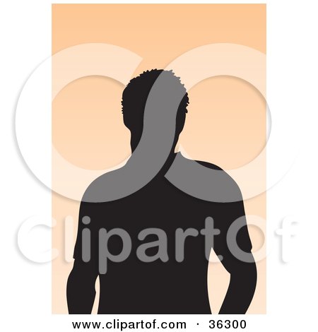 Clipart Illustration of an Avatar Of A Silhouetted Guy by KJ Pargeter