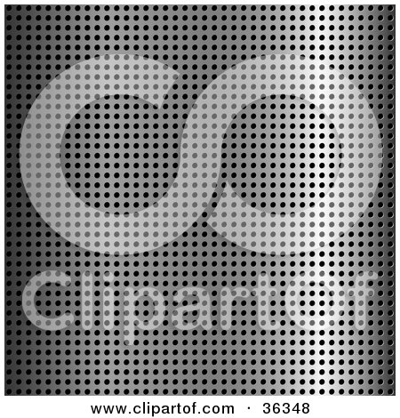 Clipart Illustration of a Background Of A Shiny Metal Riveted Grid by elaineitalia