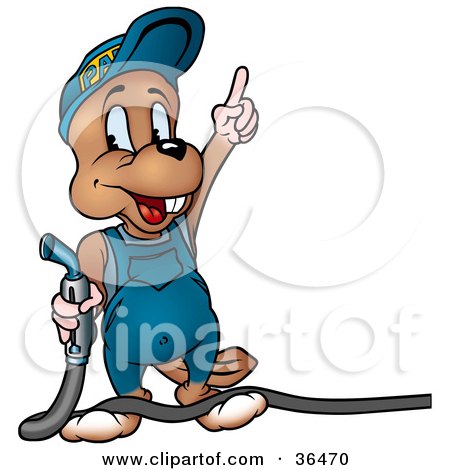 Clipart Illustration of a Friendly Gas Attendant Beaver by dero