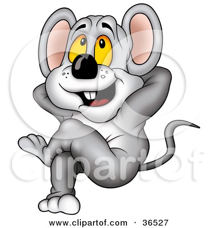 Clipart Illustration of a Lazy Mouse Kicking Back And Relaxing by dero