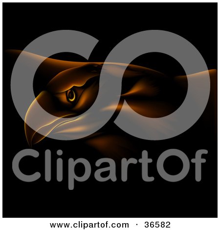 Clipart Illustration of a Majestic Orange Eagle With Dark Lighting by dero