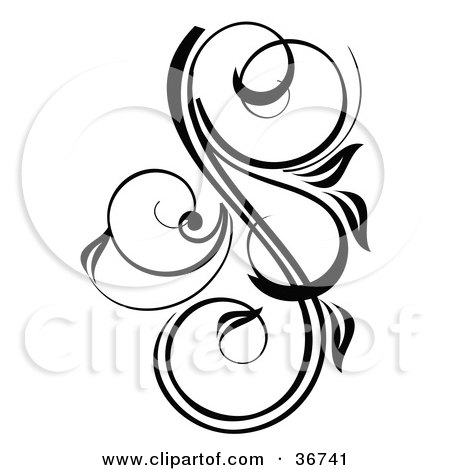 Clipart Illustration of a Pretty Black And White Design Accent by OnFocusMedia