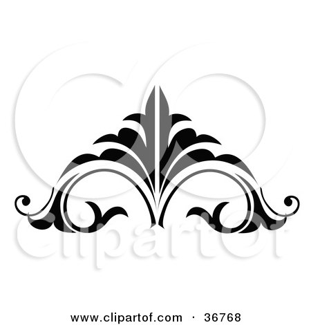 Clipart Illustration of a Black And White Embellishment Design by OnFocusMedia