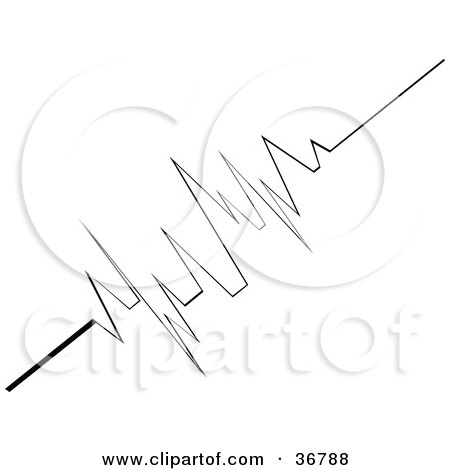 Clipart Illustration of a Diagonal Black Frequency Line by OnFocusMedia
