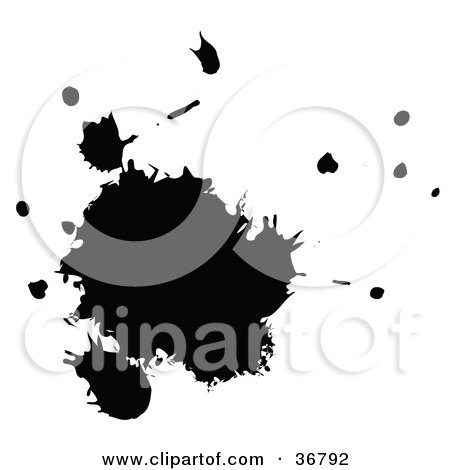 Clipart Illustration of a Messy Black Ink Splatter by OnFocusMedia