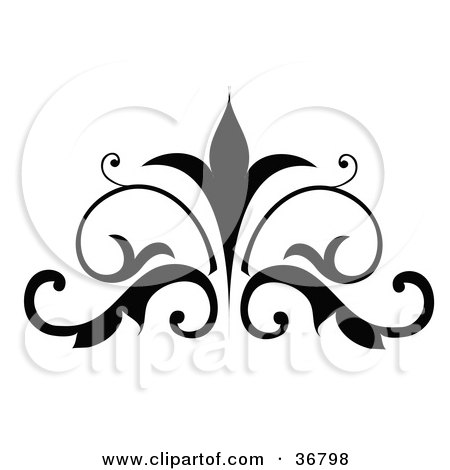 Clipart Illustration of a Silhouetted Embellishment Design by OnFocusMedia
