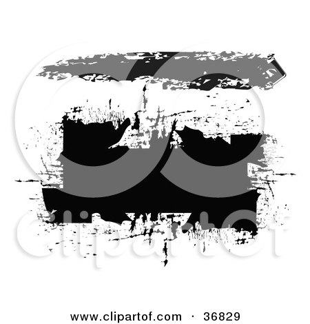 Clipart Illustration of Black Splatters Or Blank Text Boxes by OnFocusMedia