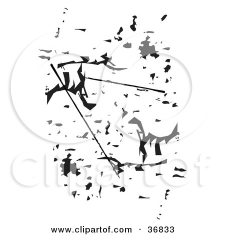 Clipart Illustration of a Black Grunge Scratch And Splatter Texture by OnFocusMedia