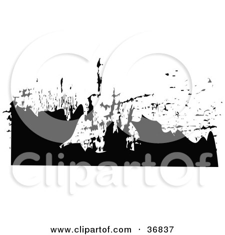 Clipart Illustration of a Black Grunge Scratch Design Element by OnFocusMedia