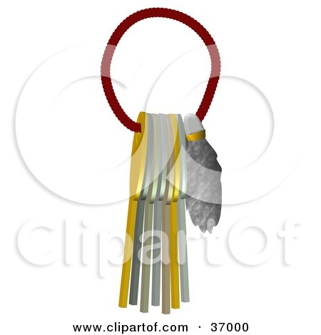 Clipart Illustration of a Lucky Rabbits Foot And Keys On A Ring by djart