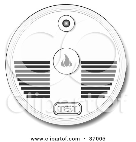 Clipart Illustration of a Test Button And Speakers On A Smoke Alarm by djart