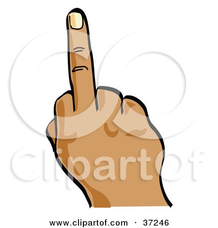 Clipart Illustration of a Mad Person's Hand Flipping Somone Off by Andy Nortnik