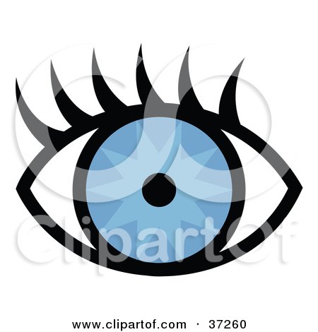 Clipart Illustration of a Pretty Blue Eye With Long Lashes by Andy Nortnik
