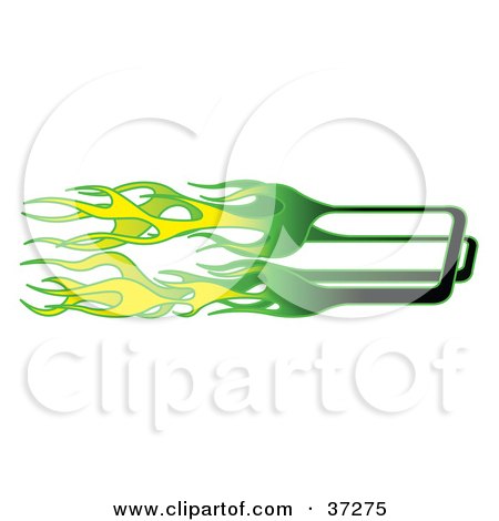 Clipart Illustration of Green And Yellow Flames by Andy Nortnik