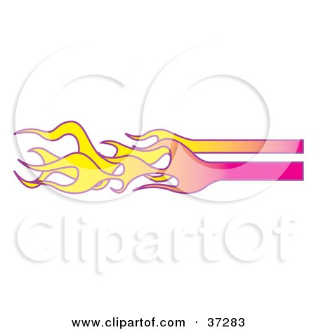 Clipart Illustration of Yellow and Pink Flames by Andy Nortnik