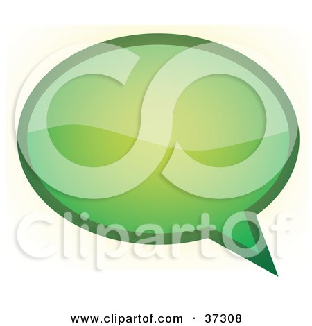 Clipart Illustration of a Shiny Green Word, Text, Speech Or Though Balloon Or Bubble Outlined In Dark Green by YUHAIZAN YUNUS