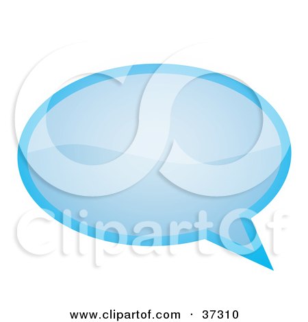 Clipart Illustration of a Shiny Light Blue Word, Text, Speech Or Though Balloon Or Bubble by YUHAIZAN YUNUS
