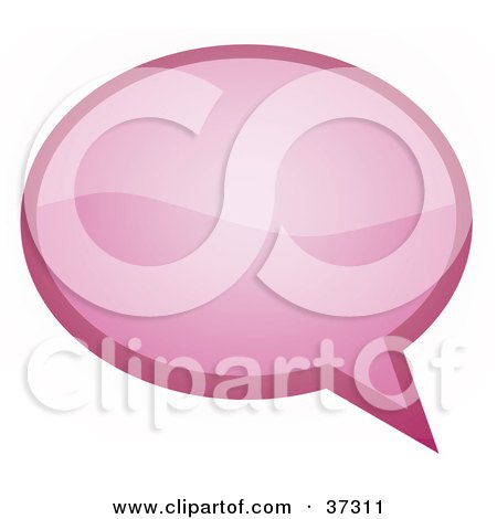 Clipart Illustration of a Pink Word, Text, Speech Or Though Balloon Or Bubble by YUHAIZAN YUNUS