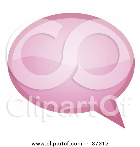Clipart Illustration of a Pale Shiny Pink Word, Text, Speech Or Though Balloon Or Bubble by YUHAIZAN YUNUS