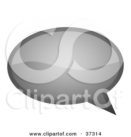 Clipart Illustration of a Shiny Gray Word, Text, Speech Or Though Balloon Or Bubble by YUHAIZAN YUNUS