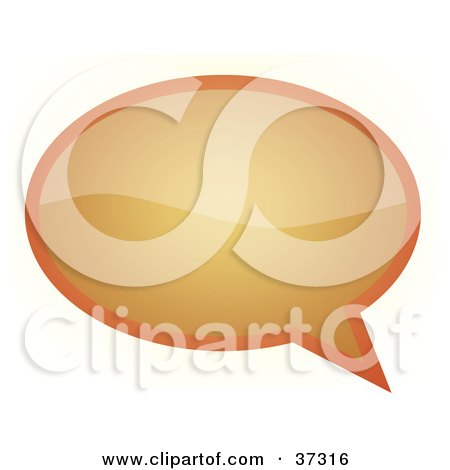 Clipart Illustration of a Pale Shiny Orange Word, Text, Speech Or Though Balloon Or Bubble by YUHAIZAN YUNUS